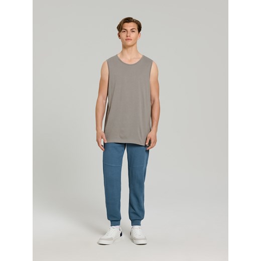Sinsay - Bawełniany tank top basic - szary Sinsay M Sinsay