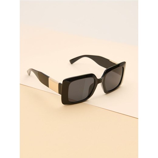 Sinsay - Duże okulary przeciwsłoneczne z grubą oprawką - czarny Sinsay One Size Sinsay