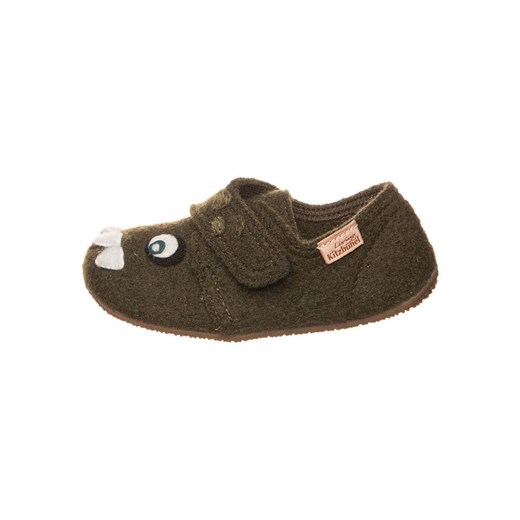 Living Kitzbühel Wełniane kapcie &quot;Monster&quot; w kolorze khaki ze sklepu Limango Polska w kategorii Buciki niemowlęce - zdjęcie 183898118