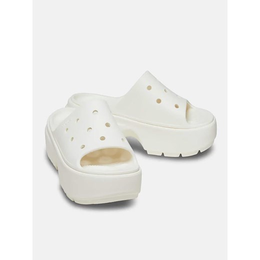 Klapki damskie Crocs białe bez zapięcia casualowe na platformie 