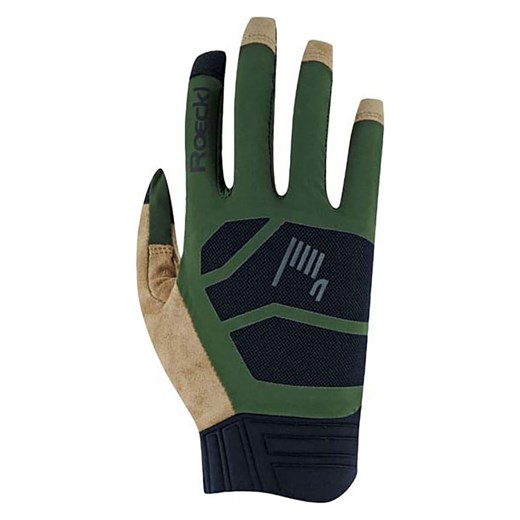 Roeckl SPORTS Rękawiczki kolarskie &quot;Murnau&quot; w kolorze zielono-beżowym ze sklepu Limango Polska w kategorii Rękawiczki męskie - zdjęcie 183898518