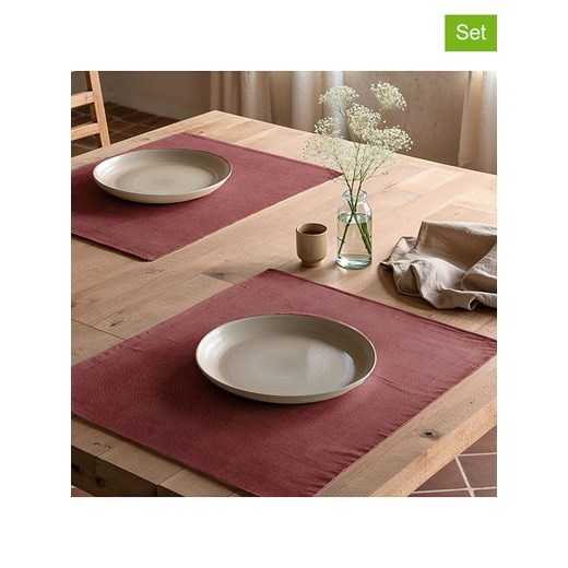Mint Rugs Podkładki stołowe (2 szt.) &quot;Indra&quot; w kolorze czerwonym - 50 x 40 cm ze sklepu Limango Polska w kategorii Podkładki na stół - zdjęcie 183899188
