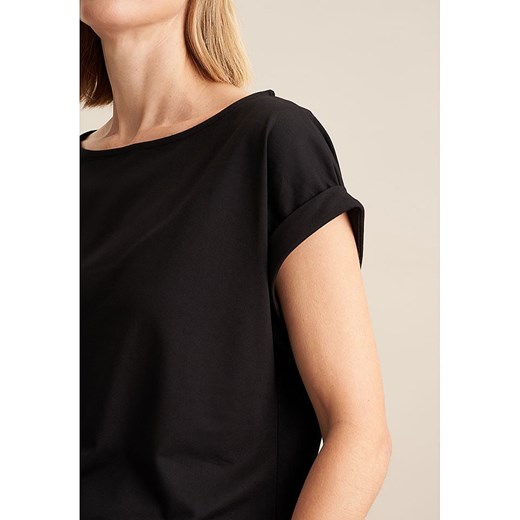 Seidensticker bluzka damska z wiskozy czarna na wiosnę casualowa 