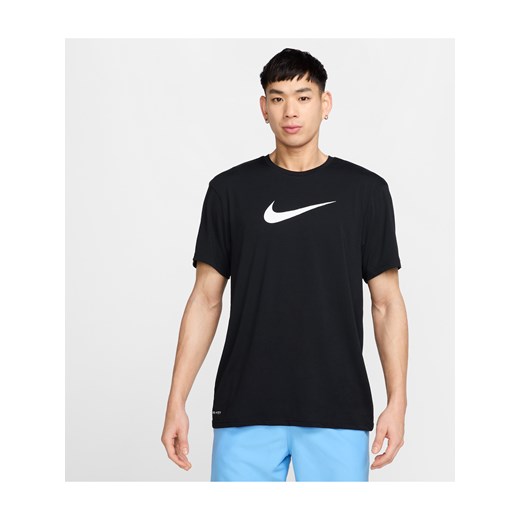 Męska koszulka z krótkim rękawem Nike Swim Hydroguard - Czerń ze sklepu Nike poland w kategorii T-shirty męskie - zdjęcie 183902995