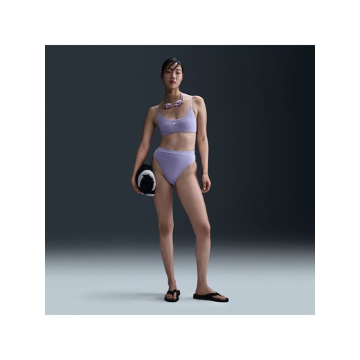 Dolna część damskiego stroju kąpielowego z wysokim stanem Nike Essential - Fiolet ze sklepu Nike poland w kategorii Stroje kąpielowe - zdjęcie 183903008
