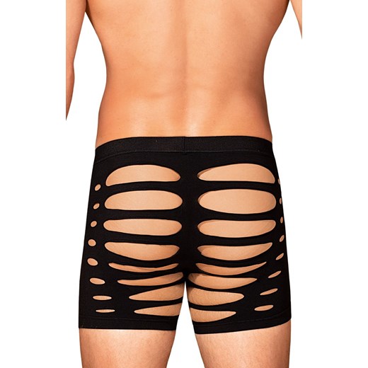 Obsessive M104 czarne bokserki męskie z wycięciami, Kolor czarny, Rozmiar S/M/L, Obsessive ze sklepu Intymna w kategorii Majtki męskie - zdjęcie 183906017