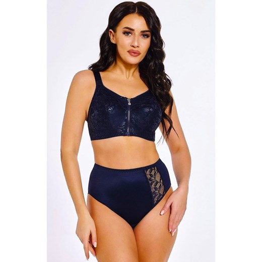 Biustonosz miękki soft zapinany z przodu granatowy Zuza 586, Kolor granatowy, Rozmiar 80F, Solo Viki Style ze sklepu Intymna w kategorii Biustonosze - zdjęcie 183906037