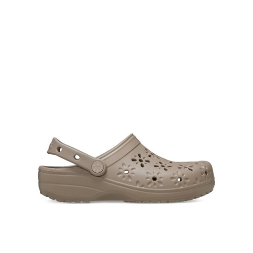 Klapki Crocs Classic Floral Cut Out Clog 210927 Brązowy ze sklepu eobuwie.pl w kategorii Klapki damskie - zdjęcie 183906285