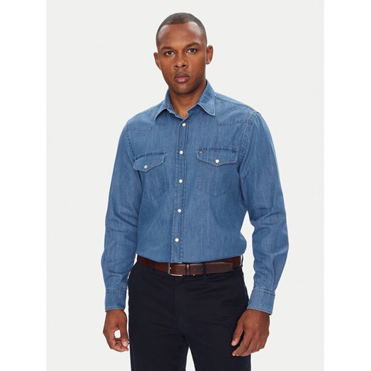 Tommy Hilfiger Koszula jeansowa MW0MW39429 Niebieski Regular Fit ze sklepu MODIVO w kategorii Koszule męskie - zdjęcie 183907545