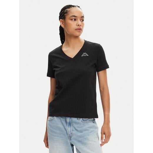 Kappa T-Shirt Logo Cabou 303H0P0 Czarny Regular Fit ze sklepu MODIVO w kategorii Bluzki damskie - zdjęcie 183907557