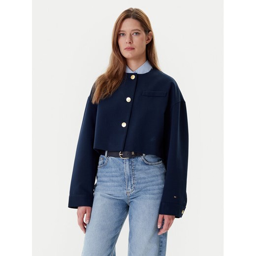 Tommy Hilfiger Marynarka WW0WW46519 Granatowy Relaxed Fit ze sklepu MODIVO w kategorii Marynarki damskie - zdjęcie 183907599