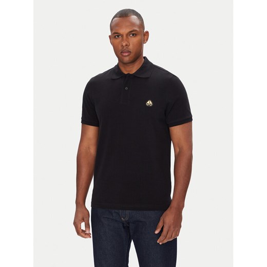 Moose Knuckles Polo Everett M34MT712G Czarny Regular Fit ze sklepu MODIVO w kategorii T-shirty męskie - zdjęcie 183907647