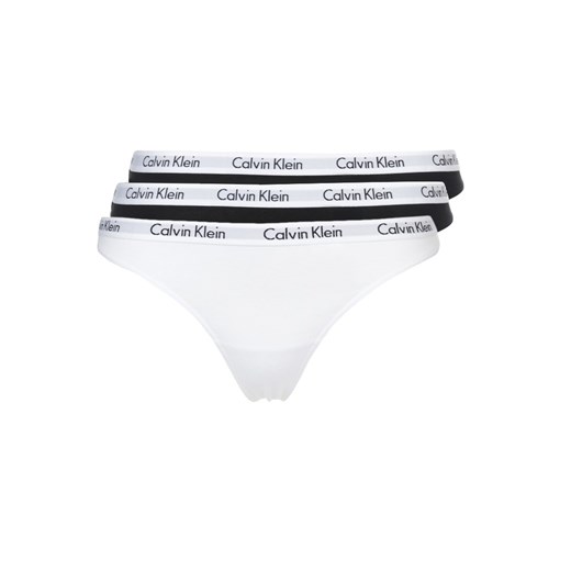 Calvin Klein Underwear CAROUSEL 3 PACK Stringi black/white zalando bialy bawełna