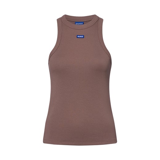 HUGO BLUE Top damski - Easy Tank_B Kobiety Bawełna taupe jednolity ze sklepu vangraaf w kategorii Bluzki damskie - zdjęcie 183909477