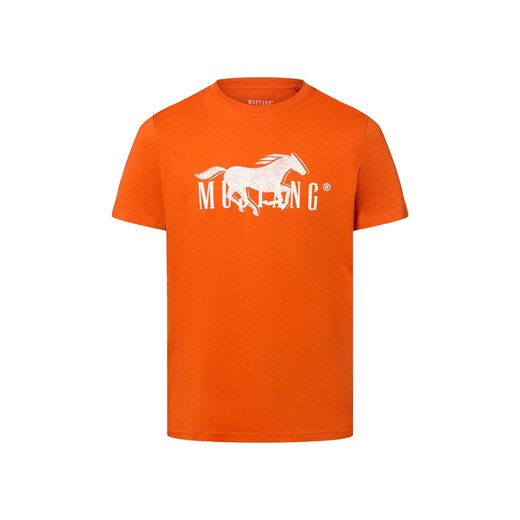Mustang Koszulka męska - Austin Mężczyźni Bawełna pomarańczowy nadruk ze sklepu vangraaf w kategorii T-shirty męskie - zdjęcie 183909495
