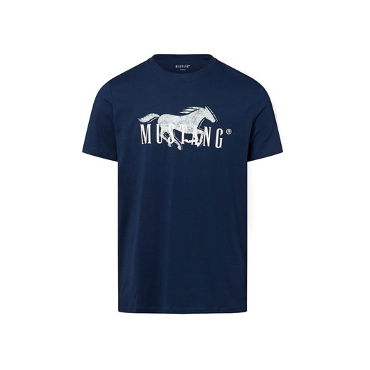 Mustang Koszulka męska - Austin Mężczyźni Bawełna granatowy nadruk ze sklepu vangraaf w kategorii T-shirty męskie - zdjęcie 183909496