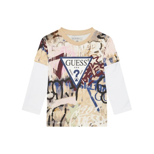 Guess Bluzka N5YI09 K8HM4 Kolorowy Regular Fit ze sklepu MODIVO w kategorii Kaftaniki i bluzki - zdjęcie 183910587
