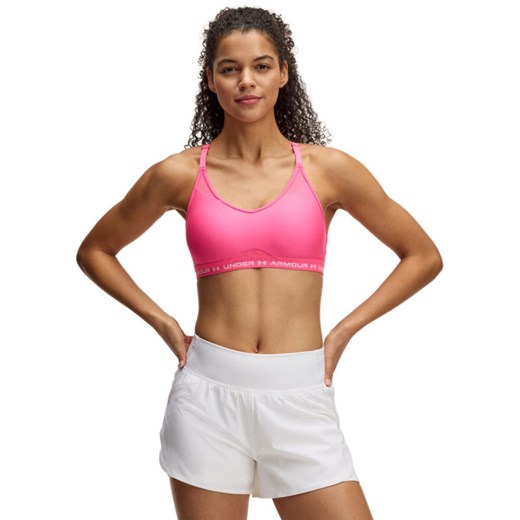 Biustonosz treningowy Under Armour UA Crossback Low Bra - różowy ze sklepu Sportstylestory.com w kategorii Biustonosze - zdjęcie 183911936