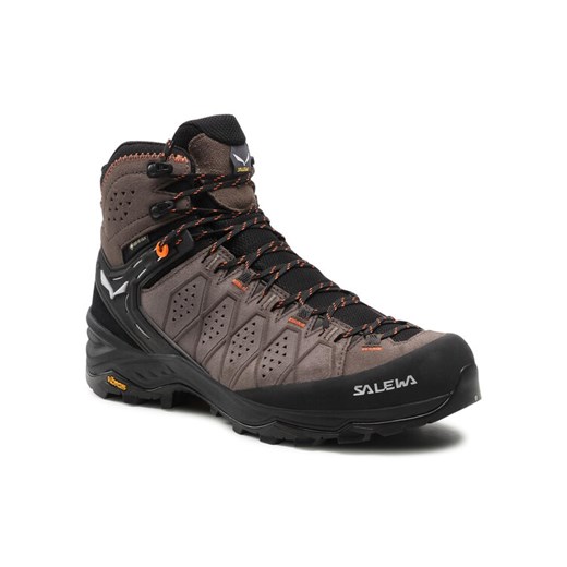 Trekkingi Salewa Ms Alp Trainer 2 Mid Gtx GORE-TEX 61382-7512 Brązowy ze sklepu eobuwie.pl w kategorii Buty trekkingowe męskie - zdjęcie 183913546