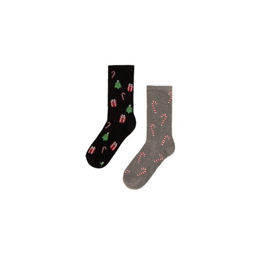 Zestaw 2 par wysokich skarpet męskich Lasocki 2MB-001-AW23 (2-pack) Szary Lasocki 43_46 eobuwie.pl