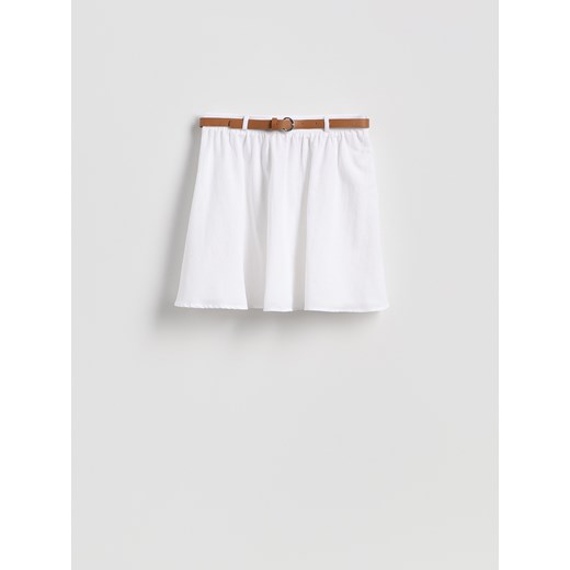 Reserved - Spódnica z paskiem - biały Reserved M Reserved