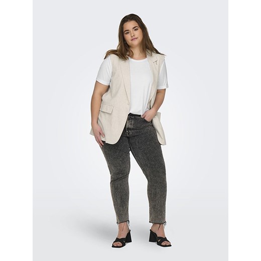 ONLY bluzka damska biała z okrągłym dekoltem 