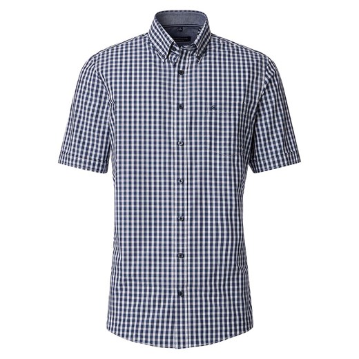 Koszula męska Casamoda casual z krótkimi rękawami z bawełny w kratkę z kołnierzykiem button down