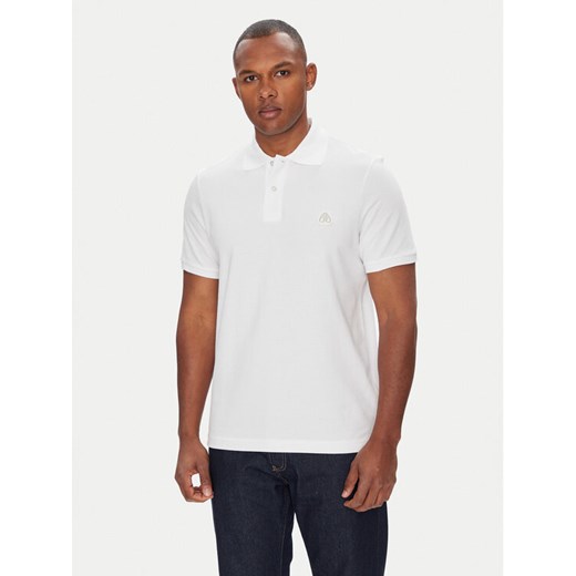 Moose Knuckles Polo Everett M34MT712 Biały Slim Fit ze sklepu MODIVO w kategorii T-shirty męskie - zdjęcie 183921698