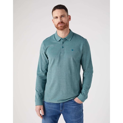 WRANGLER MĘSKA KOSZULKA WRANGLER LS REFINED POLO DEEP TEAL GREEN 112341119 ze sklepu YouNeedit.pl w kategorii T-shirty męskie - zdjęcie 183922999