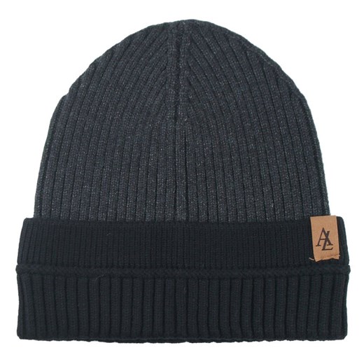 Jesienno-Zimowa Czapka (beanie) – Alties - Grafitowa z Czernią CPAALTSbeanie4GRAFczar ze sklepu JegoSzafa.pl w kategorii Czapki zimowe męskie - zdjęcie 183923578