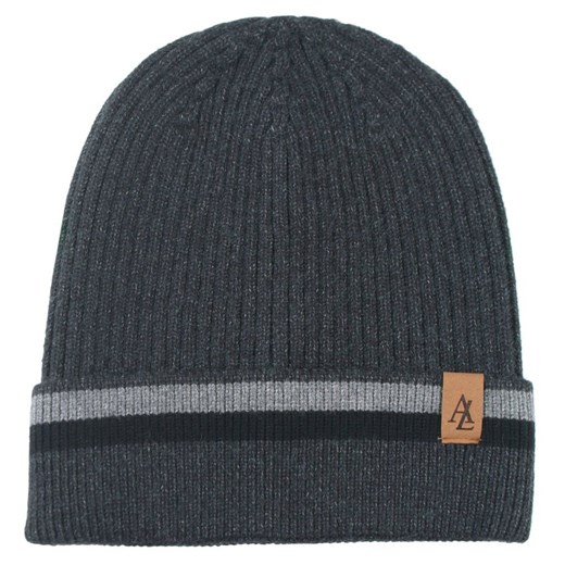 Jesienno-Zimowa Czapka (beanie) – Alties - Kolor Grafitowy, Pasek CPAALTSbeanie11grafPASpop ze sklepu JegoSzafa.pl w kategorii Czapki zimowe męskie - zdjęcie 183923586