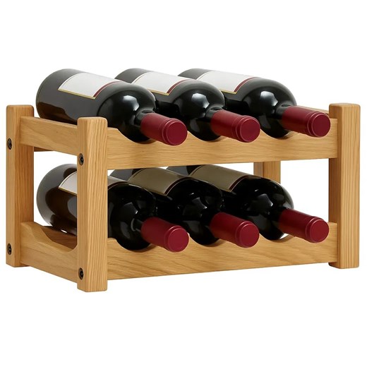 Drewniany stojak na wino T9-D19 ze sklepu Edinos.pl w kategorii Regały i witryny - zdjęcie 183923627