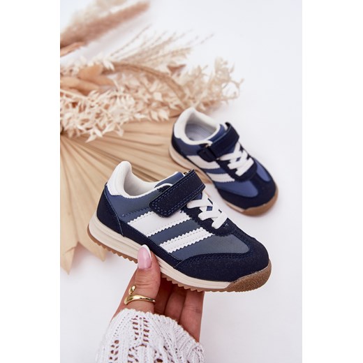 Buty Sportowe Sneakersy Dziecięce Rzep Granatowe Viona ze sklepu ZAZOO w kategorii Buty sportowe dziecięce - zdjęcie 183923829