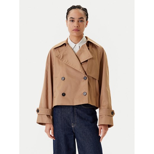 United Colors Of Benetton Trencz 2RGCDW034 Beżowy Regular Fit ze sklepu MODIVO w kategorii Płaszcze damskie - zdjęcie 183924905