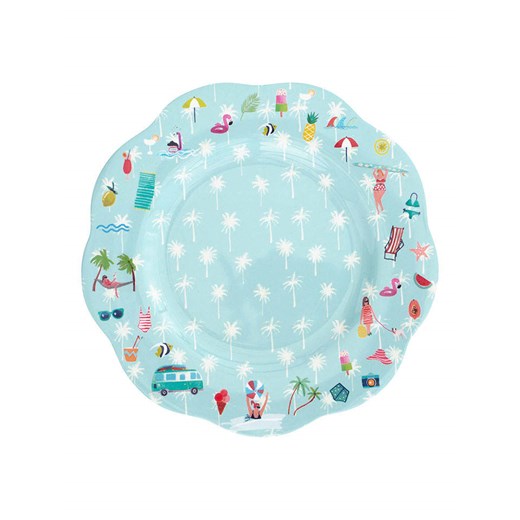 Overbeck and Friends Talerz płaski &quot;Beach Life&quot; w kolorze błękitnym - Ø 26 cm ze sklepu Limango Polska w kategorii Talerze - zdjęcie 183926588