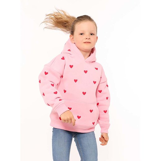 Zwillingsherz Bluza &quot;Hearts&quot; w kolorze jasnoróżowo-czerwonym ze sklepu Limango Polska w kategorii Bluzy dziewczęce - zdjęcie 183927208