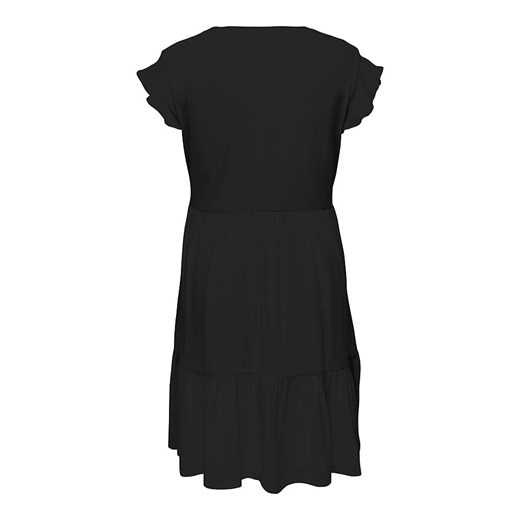 Sukienka ONLY wiosenna czarna z okrągłym dekoltem midi 