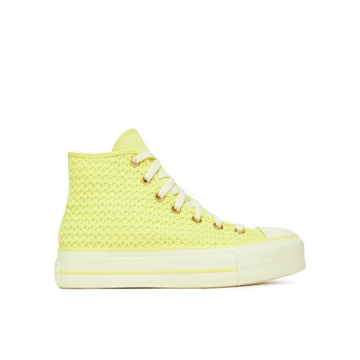 Trampki Converse Chuck Taylor All Star Lift Platform Knit A14967C Żółty ze sklepu eobuwie.pl w kategorii Trampki damskie - zdjęcie 183927838