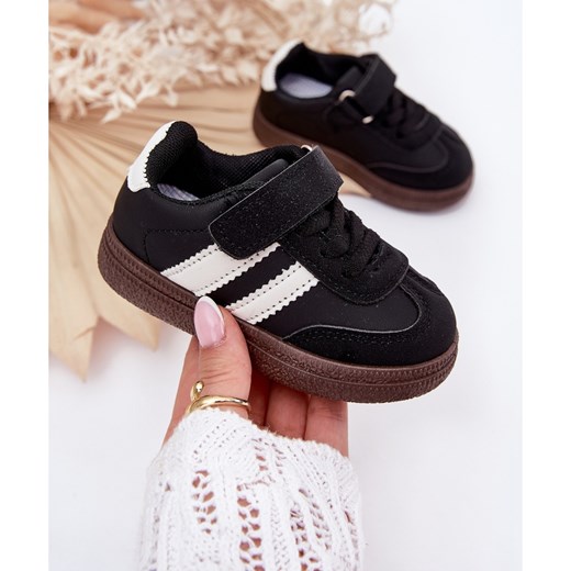 Boto Buty Sportowe Sneakersy Dziecięce Na Rzep Czarne Adelina ze sklepu ButyModne.pl w kategorii Buty sportowe dziecięce - zdjęcie 183928478