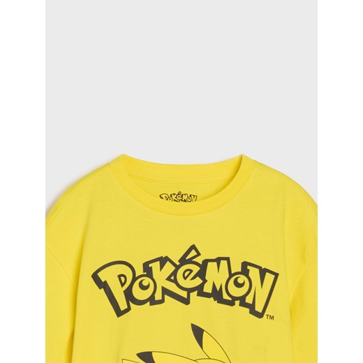 Sinsay - Koszulka z nadrukiem Pokemon - żółty Sinsay 128 (7-8 l) Sinsay