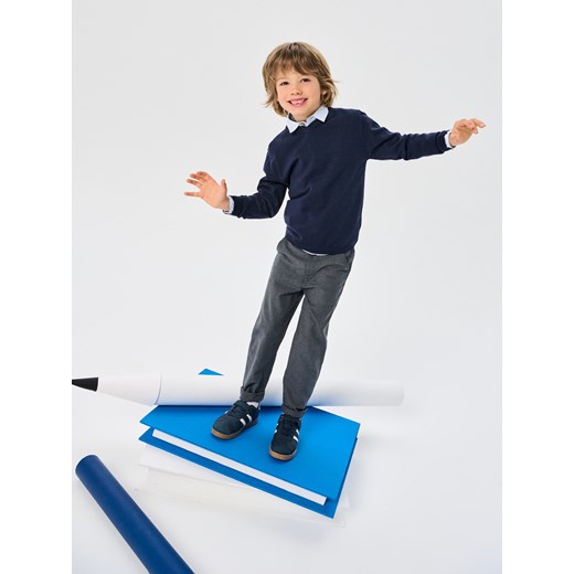 Sinsay - Sweter z wiskozy - granatowy Sinsay 140 (9-10 l) Sinsay