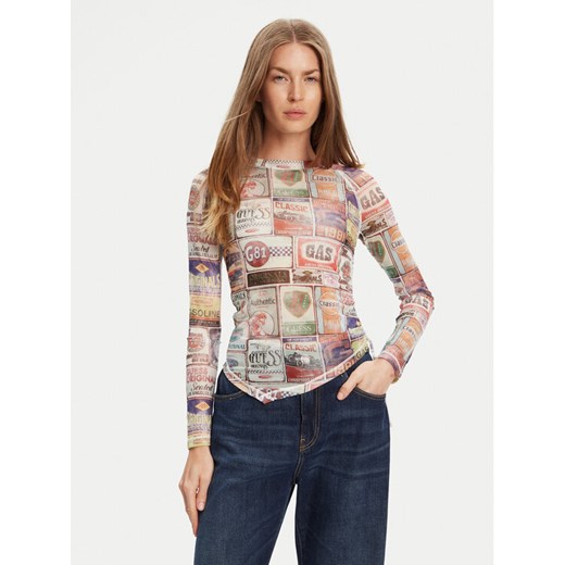 Guess Bluzka W5YP43 KBBF2 Kolorowy Slim Fit ze sklepu MODIVO w kategorii Bluzki damskie - zdjęcie 183932136