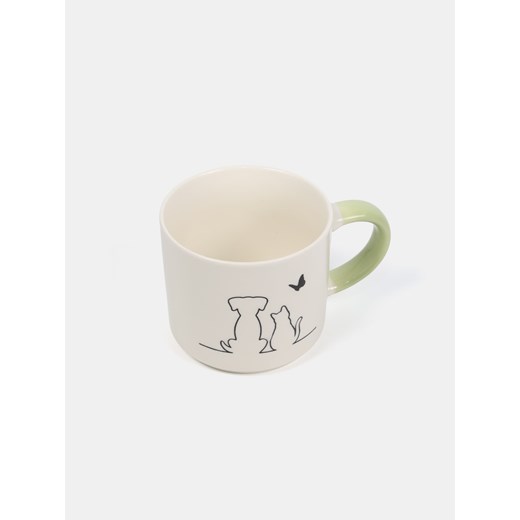 Sinsay - Kubek z nadrukiem psa i kota - zielony Sinsay One Size Sinsay