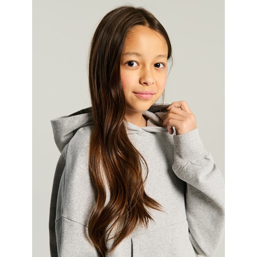 Sinsay - Bluza z kapturem basic - szary Sinsay 158 (12-13 l) Sinsay