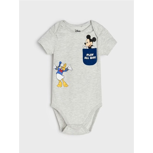 Sinsay - Body z krótkim rękawem Mickey Mouse - szary ze sklepu Sinsay w kategorii Odzież dla niemowląt - zdjęcie 183937127