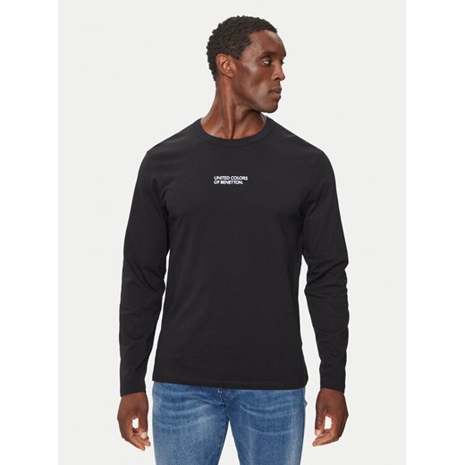 United Colors Of Benetton Longsleeve 30964M017 Czarny Slim Fit ze sklepu MODIVO w kategorii T-shirty męskie - zdjęcie 183937919
