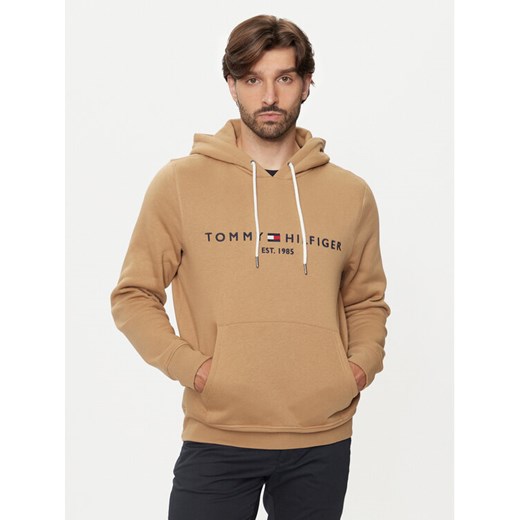 Tommy Hilfiger Bluza Logo MW0MW11599 Brązowy Regular Fit ze sklepu MODIVO w kategorii Bluzy męskie - zdjęcie 183937949