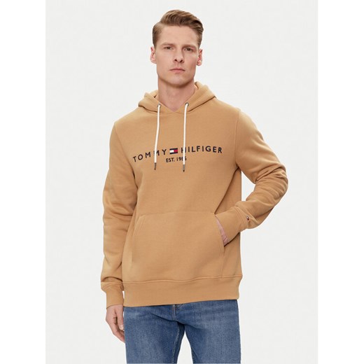 Tommy Hilfiger Bluza Logo MW0MW11599 Brązowy Regular Fit ze sklepu MODIVO w kategorii Bluzy męskie - zdjęcie 183937989