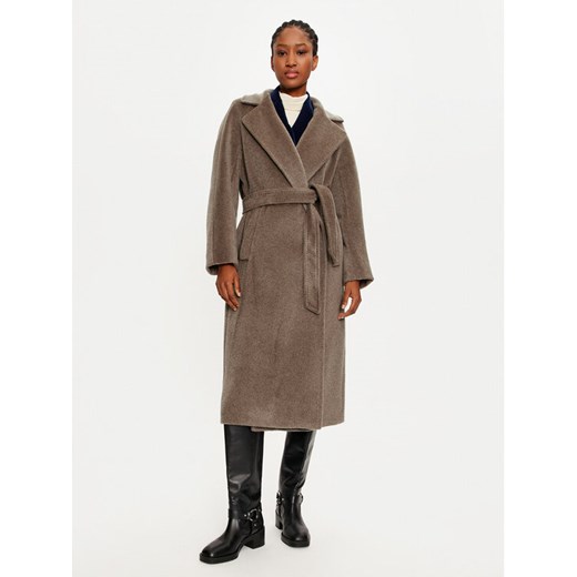 Weekend Max Mara Płaszcz wełniany Tempera 2425016102 Brązowy Regular Fit ze sklepu MODIVO w kategorii Płaszcze damskie - zdjęcie 183938107