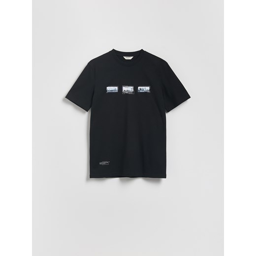 Reserved - T-shirt regular z nadrukiem - czarny ze sklepu Reserved w kategorii T-shirty męskie - zdjęcie 183939739